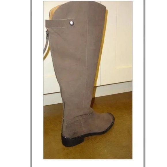 🆕 FRANCO SARTO Brenna Knee High Tall Suede Boots Taupe Gray 6 - Picture 6 of 8